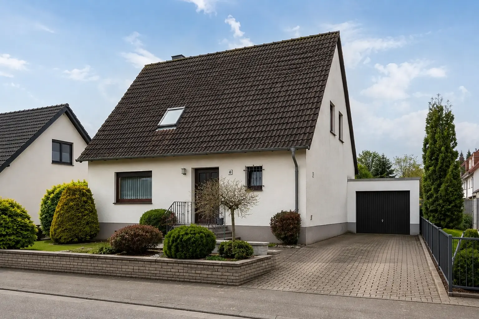 Einfamilienhaus mit Satteldach und Garage